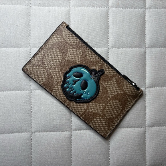 Coach Handbags - Coach Zip Card Case - Skull Gummy Tan and Blue Wallet